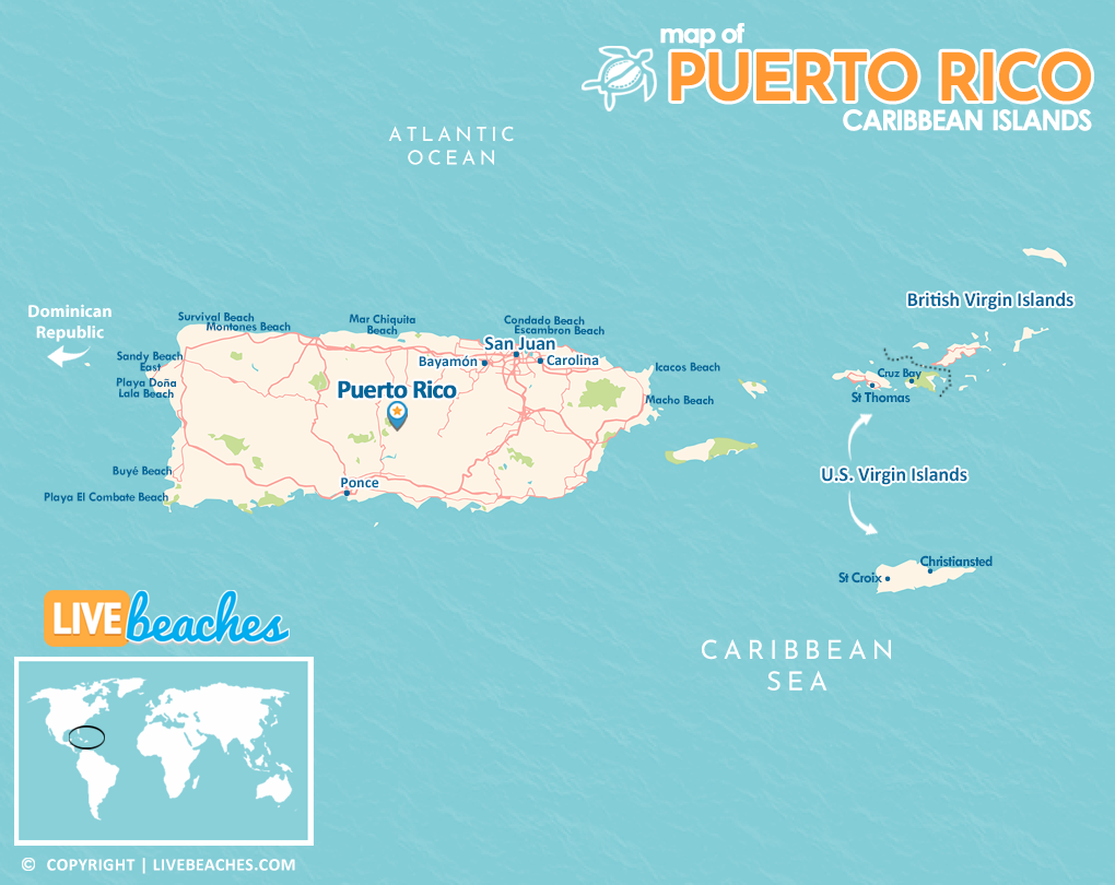 Map Of Puerto Rico Live Beaches Map Of Puerto Rico Live Beaches