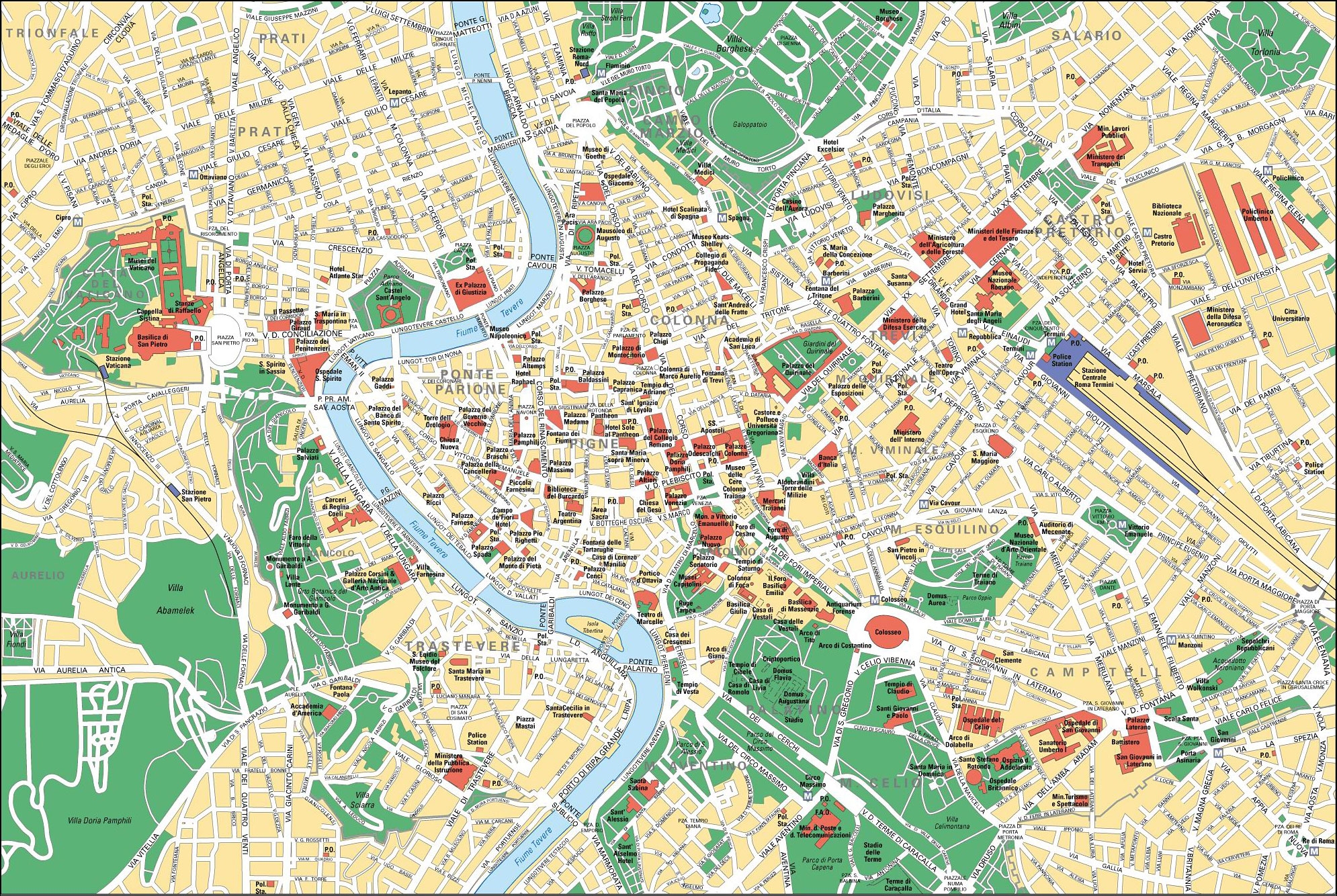 Map Of Rome Tourist Attractions Sightseeing U0026 Tourist Tour Map Of Rome Tourist Attractions Sightseeing U0026 Tourist Tour