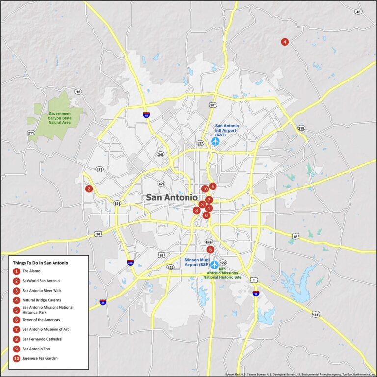 Map Of San Antonio Texas GIS Geography