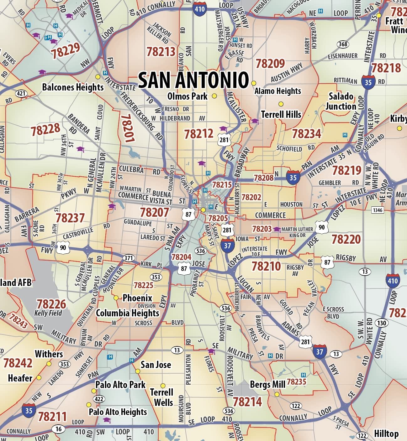 Map Of San Antonio Texas GIS Geography Worksheets Library