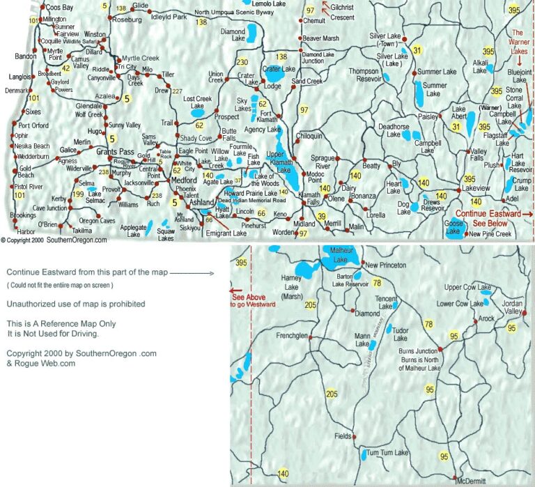 Map Of Southern Oregon