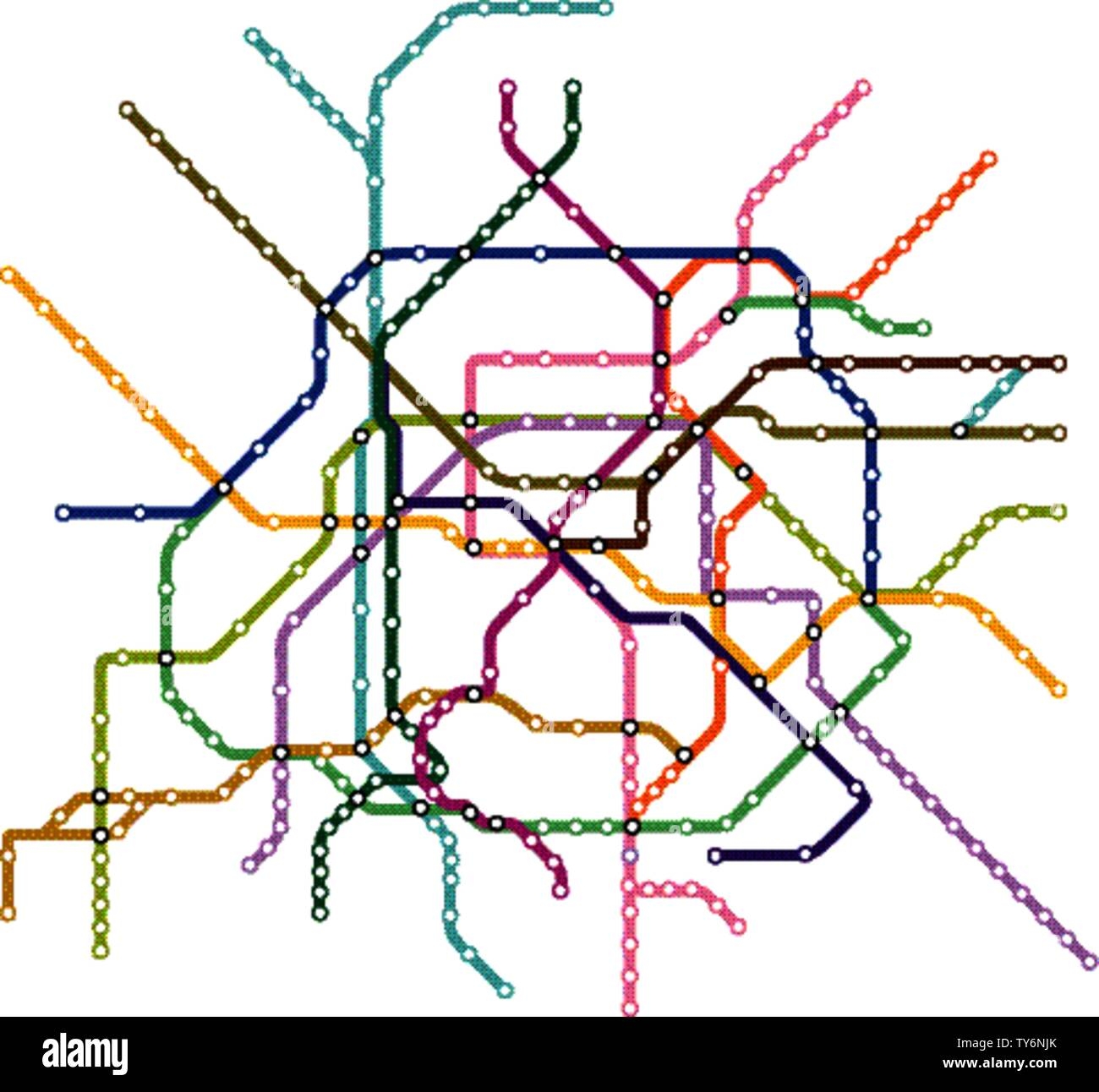 Map Of The Paris Metro Subway Template Of City Transportation Scheme For Underground Road Stock Vector Image U0026 Art Alamy