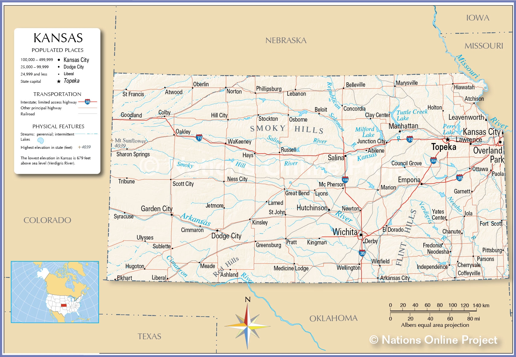 Map Of The State Of Kansas USA Nations Online Project Map Of The State Of Kansas USA Nations Online Project