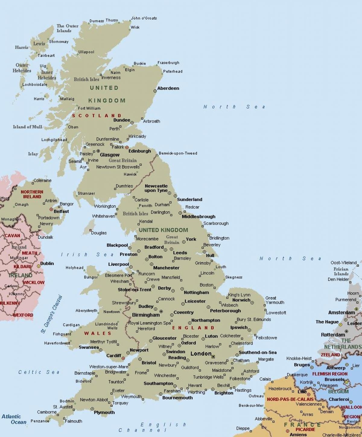 Map Of United Kingdom UK Cities Major Cities And Capital Of United Kingdom UK 