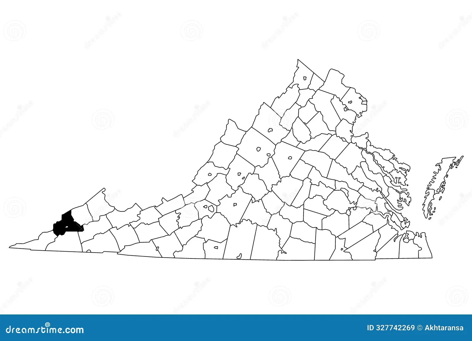 Map Of Wise County In Virginia State On White Background Single County Map Highlighted By Black Colour On Virginia Map Stock Illustration Illustration Of Maps Mapping 327742269