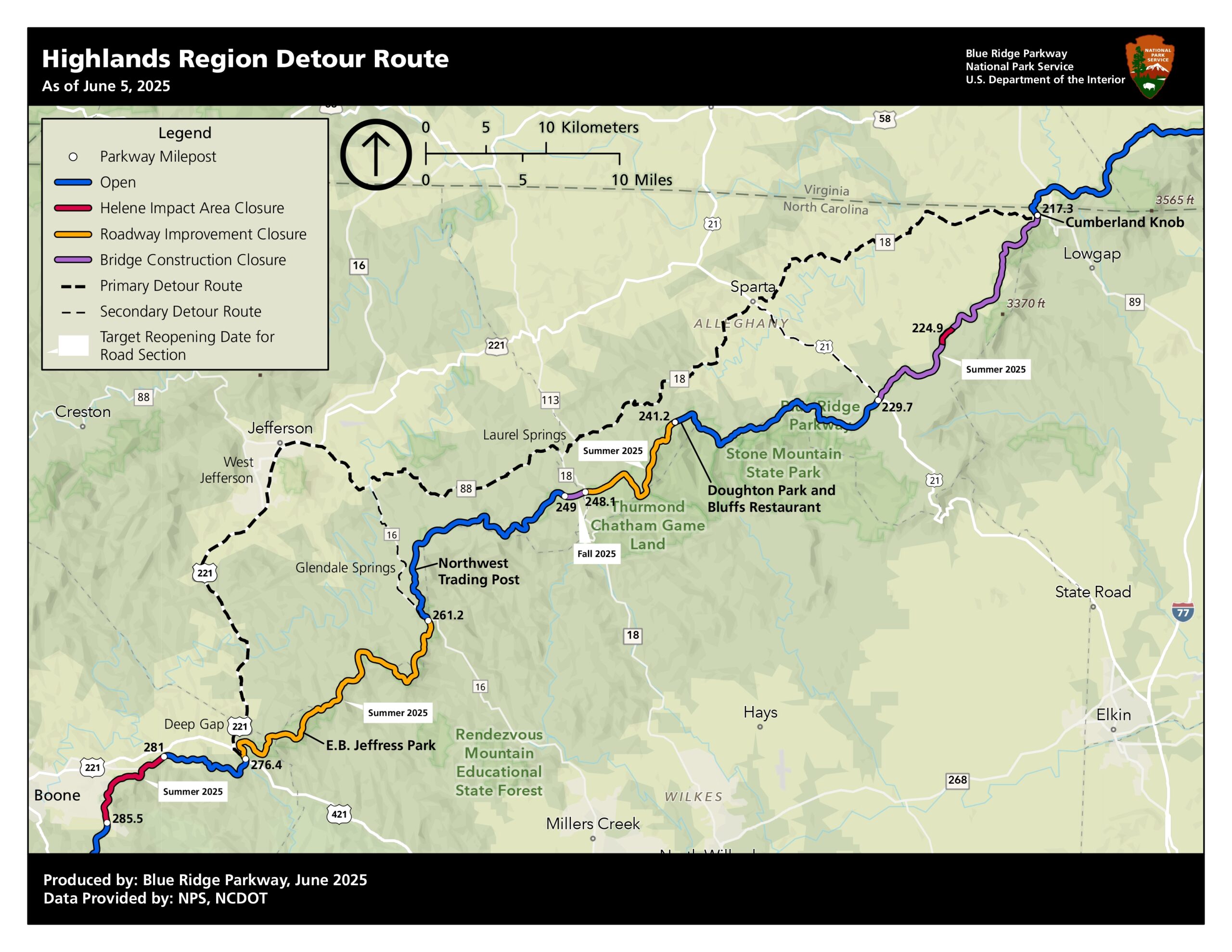 Blue Ridge Parkway Map Printable