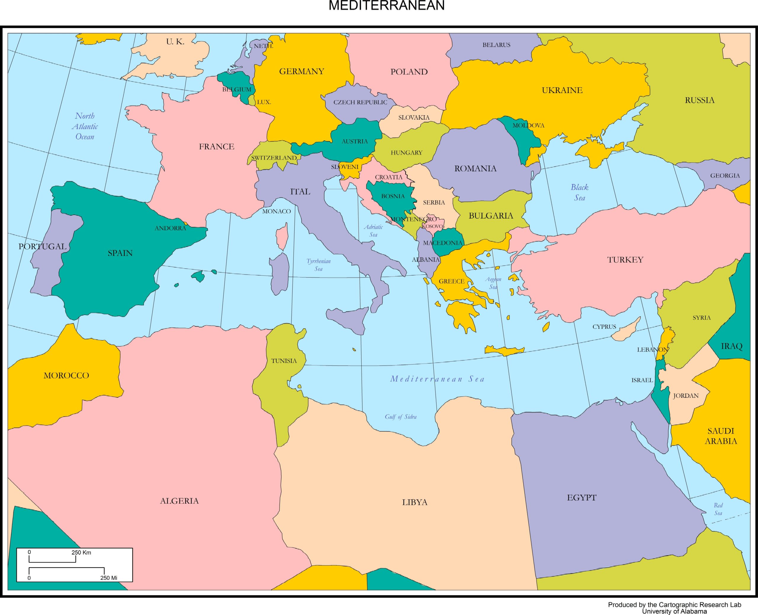 Printable Map Of Europe