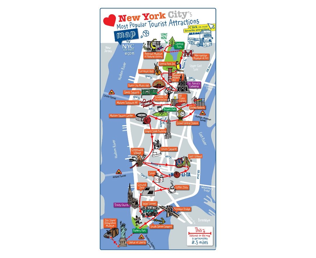 Map Of Nyc Attractions Printable