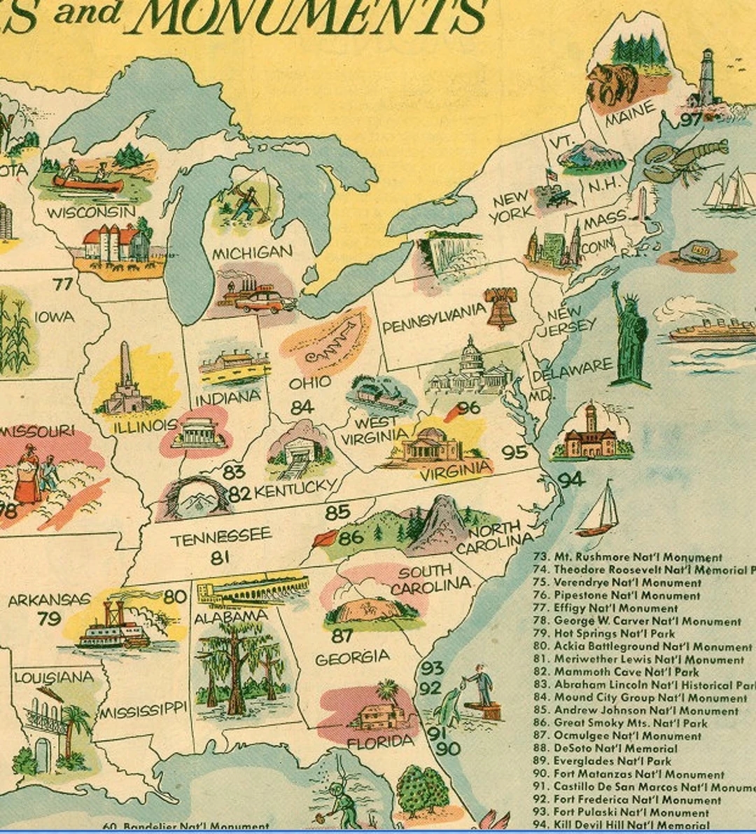 MCM National Parks And Monuments Map Instant Digital Download Printable Pdf USA 50 State Birds Flowers Symbols Mid Century Posters Etsy MCM National Parks And Monuments Map Instant Digital Download Printable Pdf USA 50 State Birds Flowers Symbols Mid Century Posters Etsy