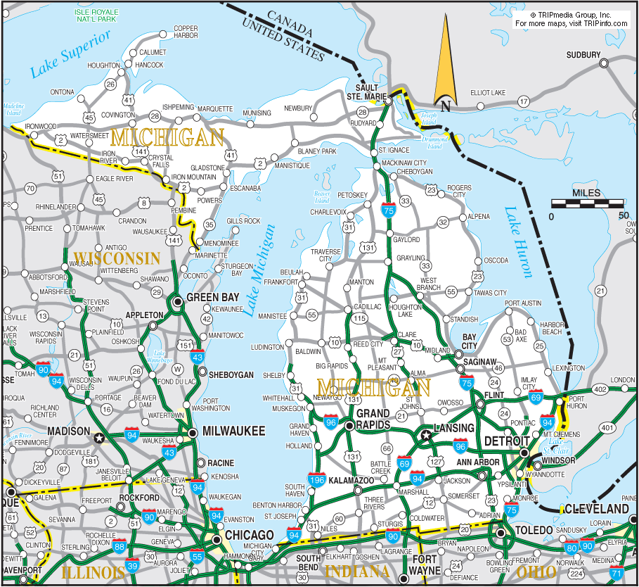 Michigan Road Map Worksheets Library