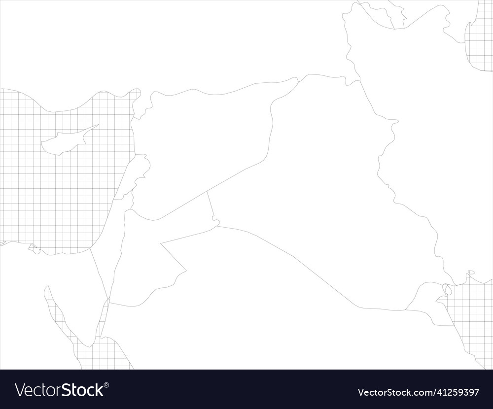 Middle East Simple Outline Blank Map Royalty Free Vector
