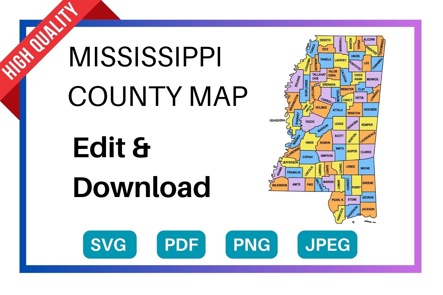 Mississippi County Map Editable U0026 Printable State County Maps
