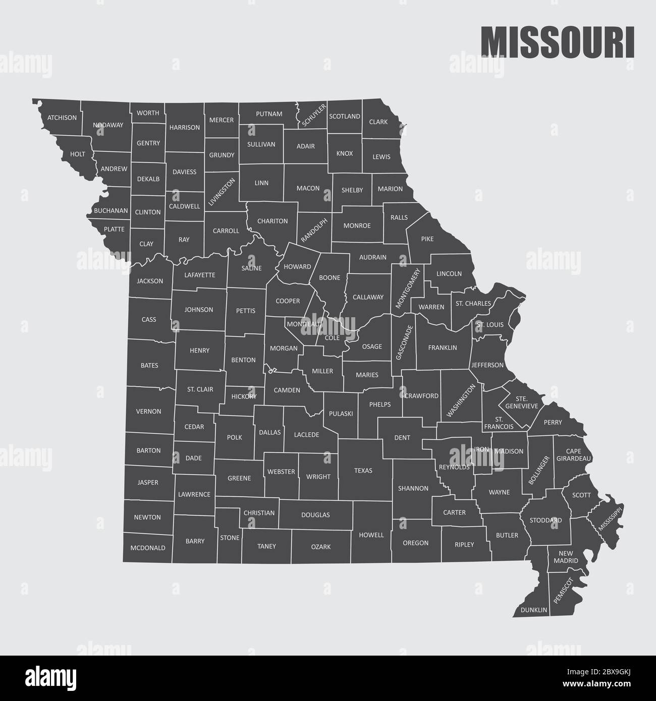 Printable Map Of Missouri Counties