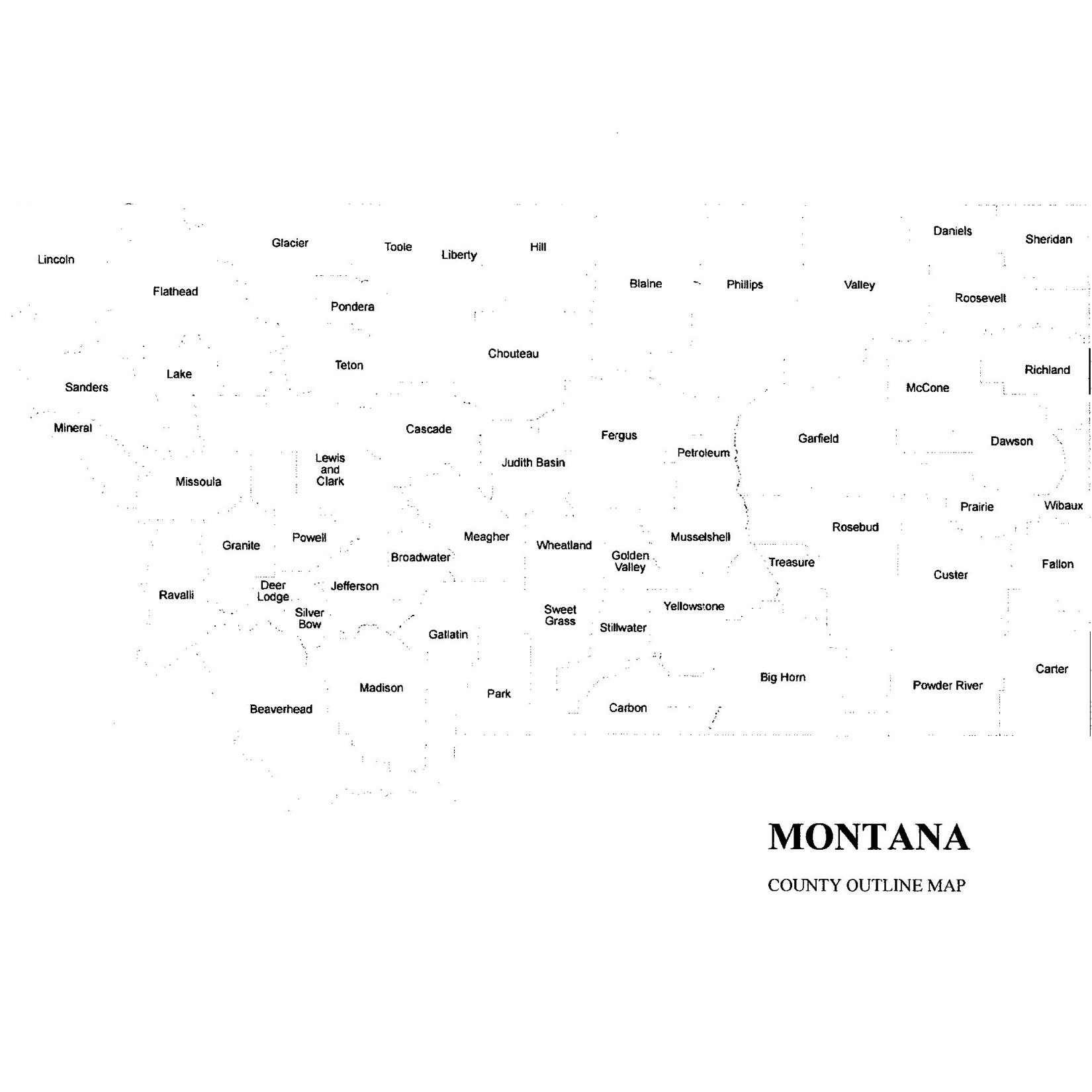 Montana County Map Jigsaw Genealogy