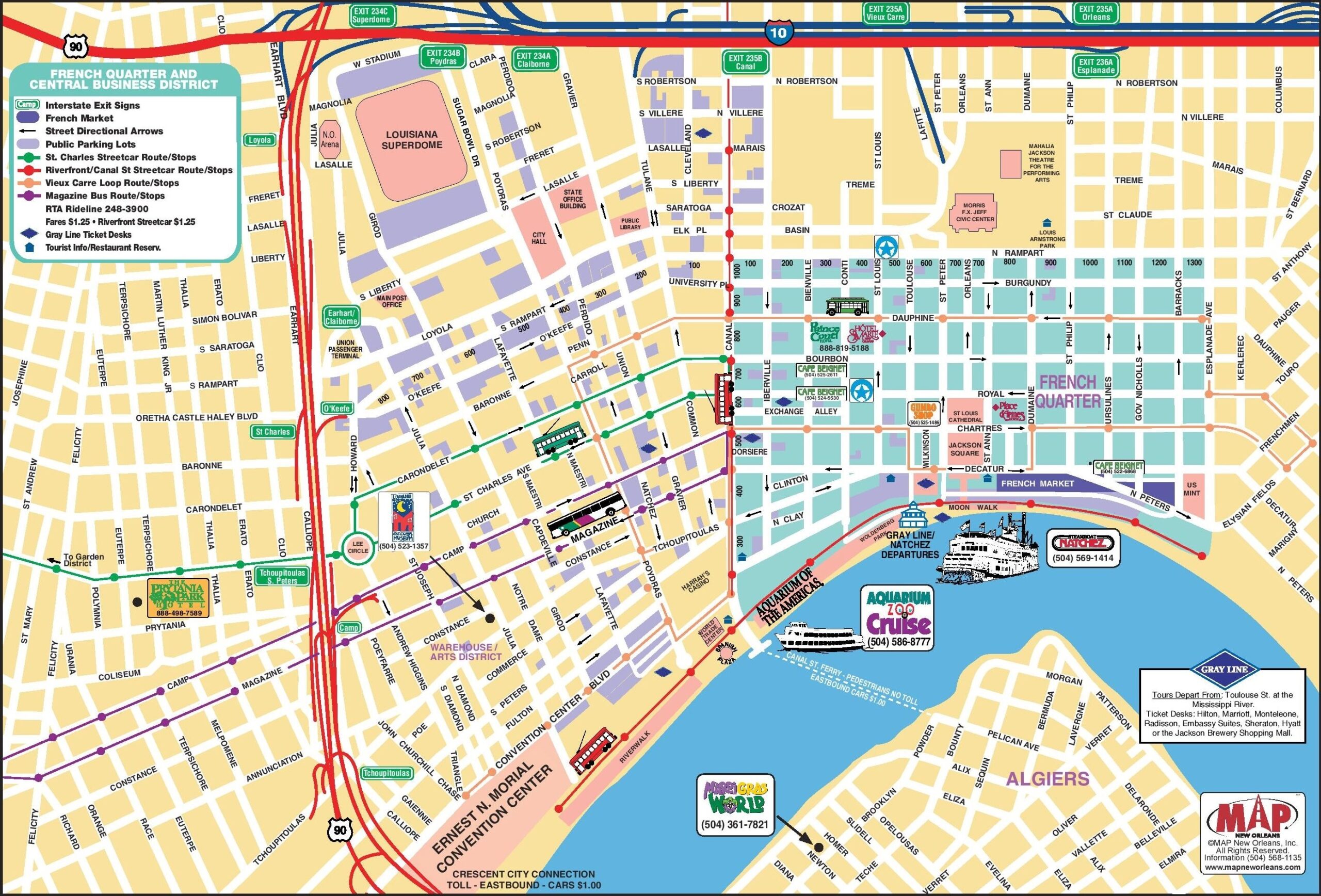 New Orleans French Quarter Tourist Map Worksheets Library
