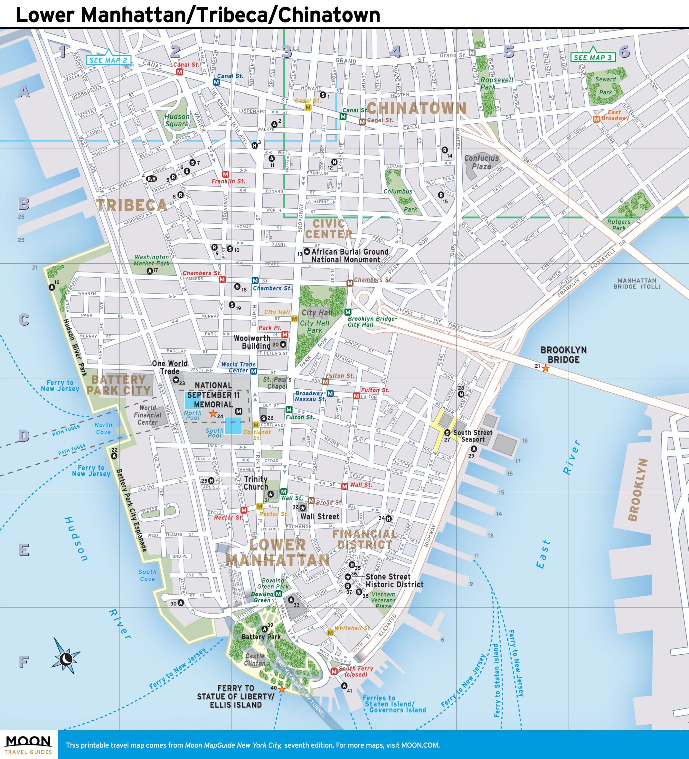 Printable Street Map Of Manhattan Nyc