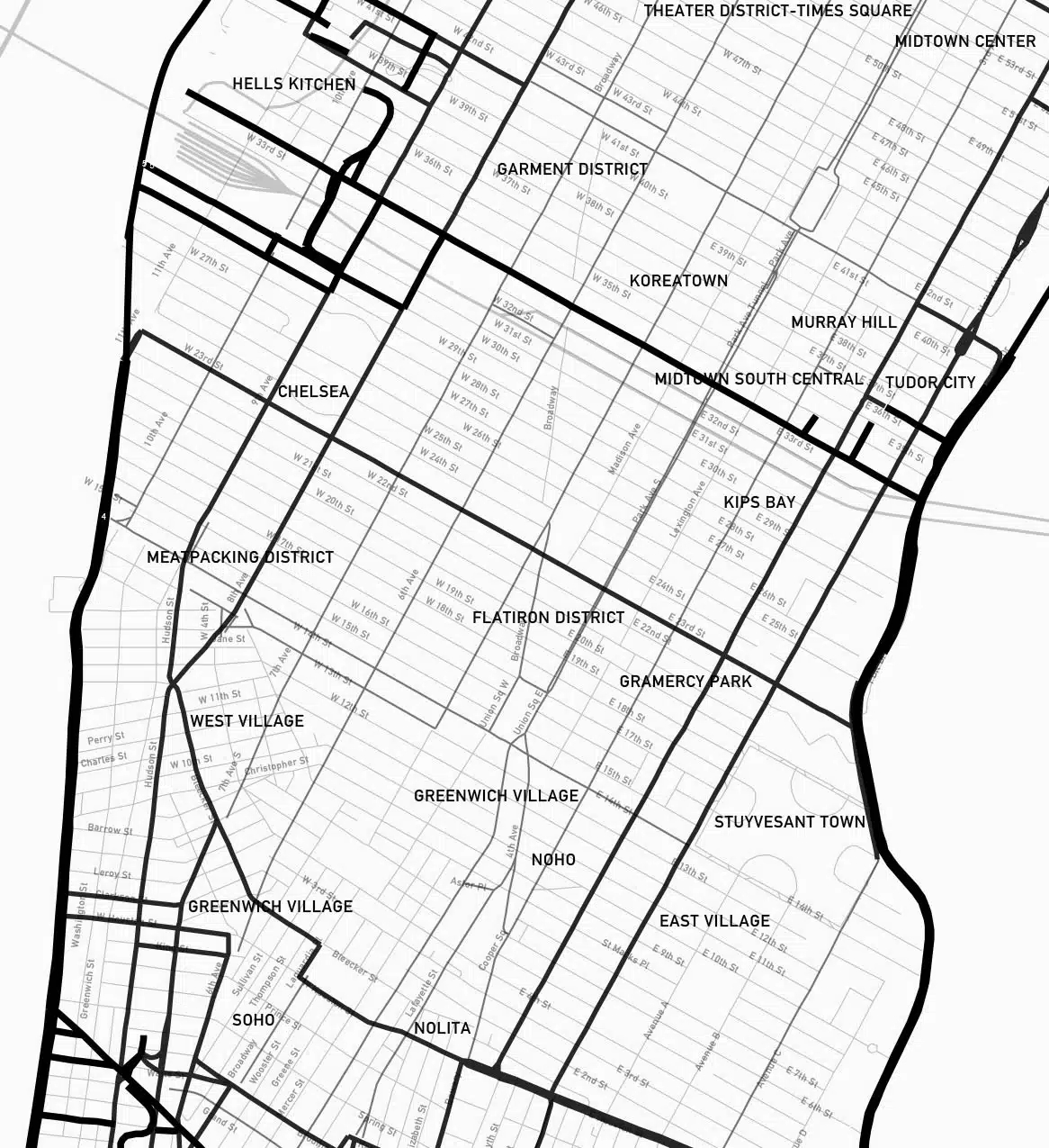 New York Neighborhood Map Print Capricorn Press
