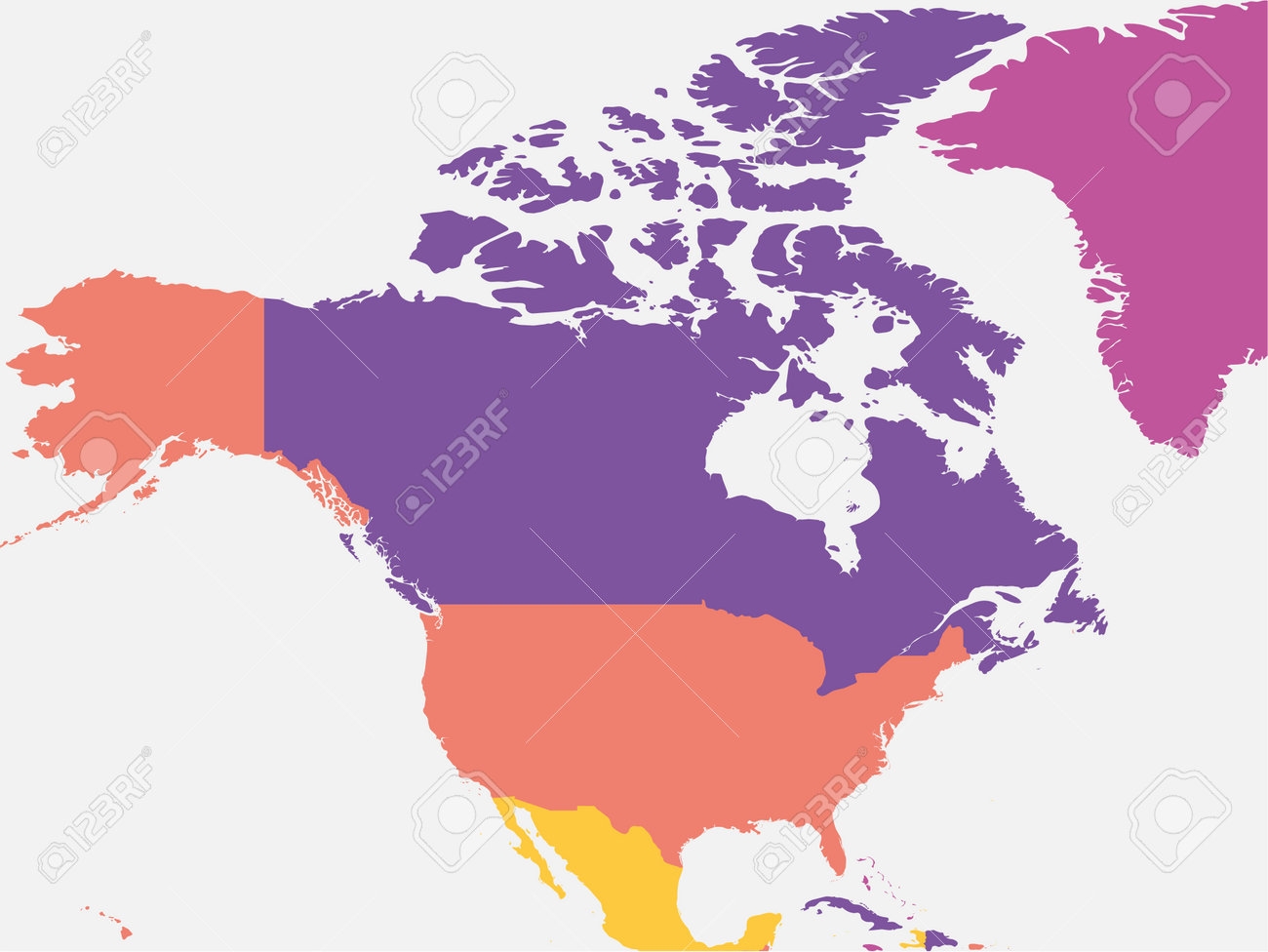 North America Blank Map High Detailed Political Map North 