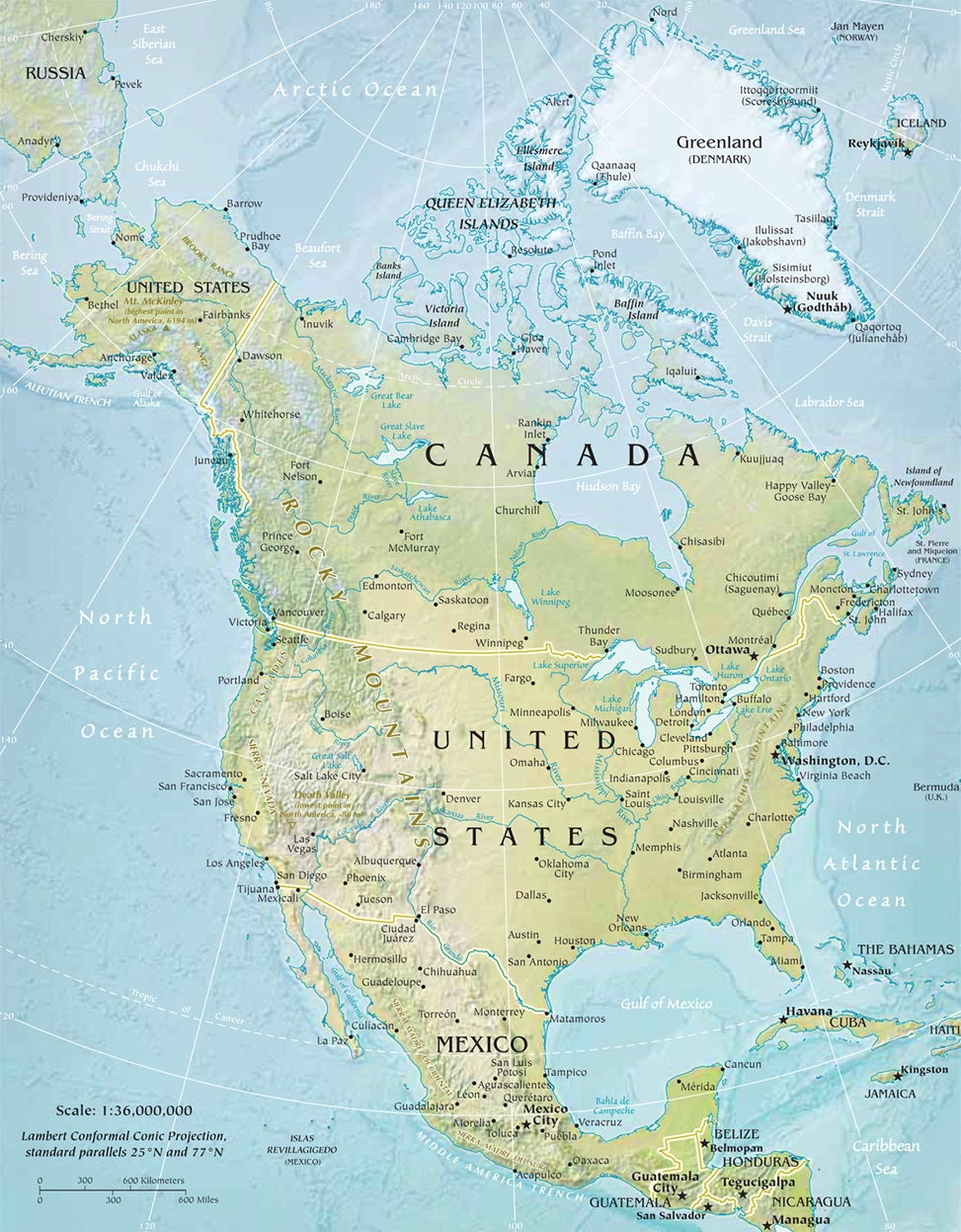 North America Printable Map North America Printable Map