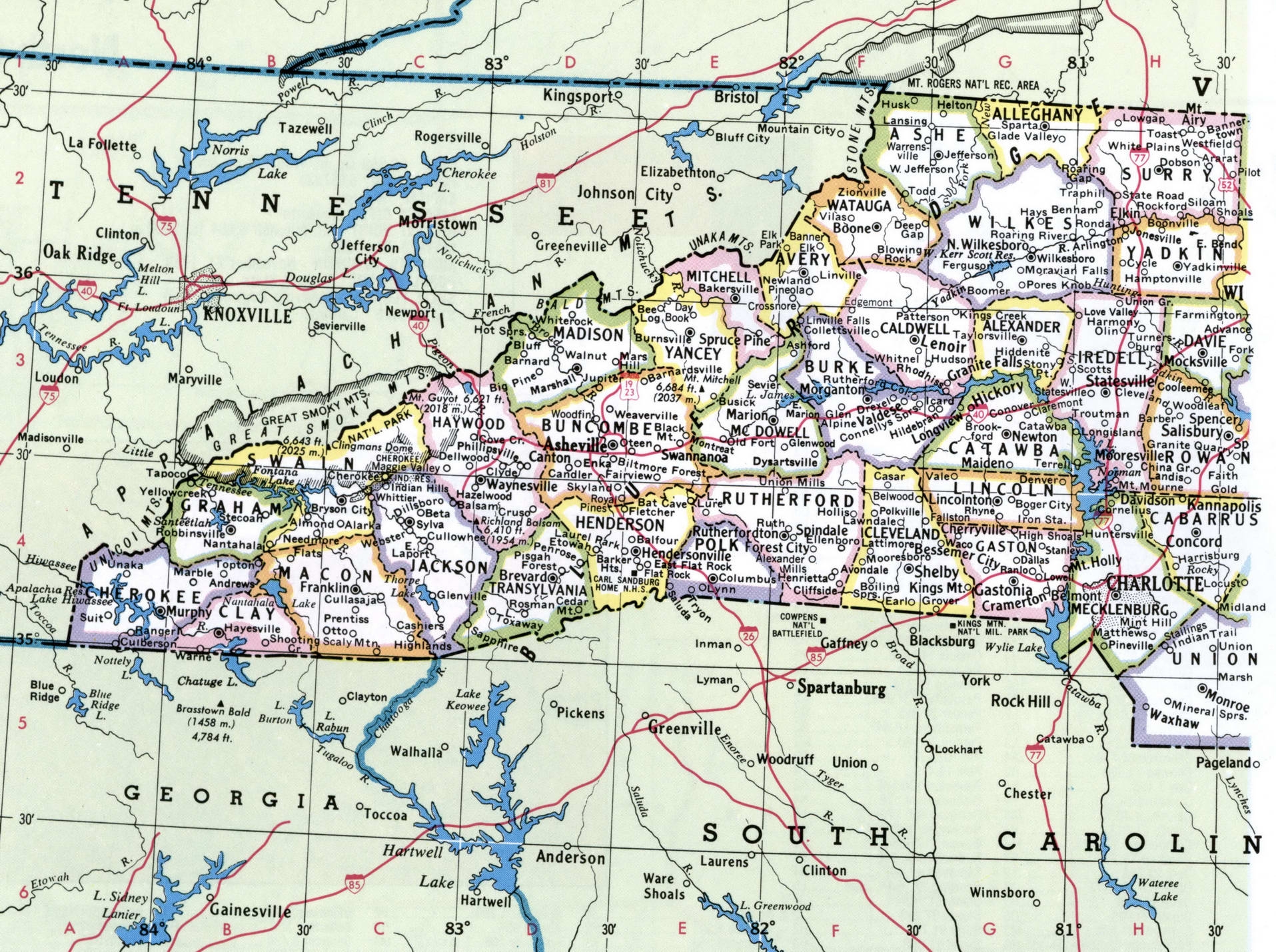 Printable Nc County Map