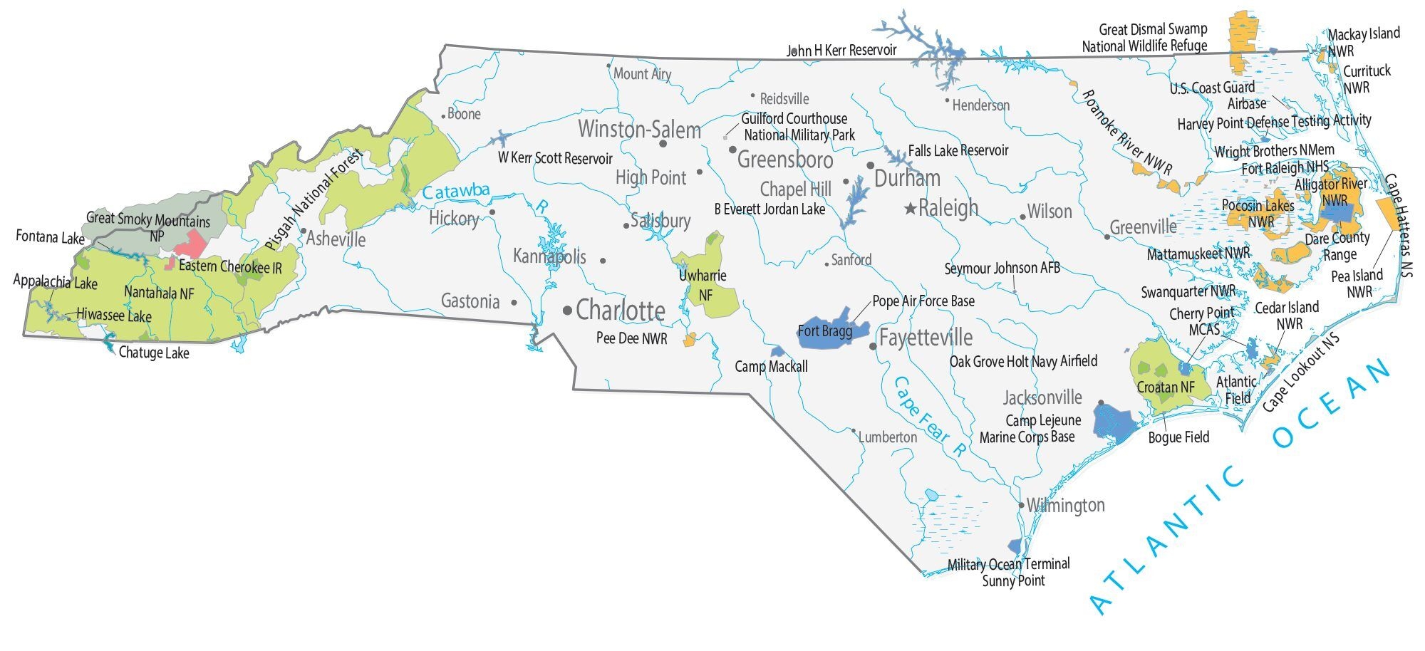 Printable Map Of North Carolina