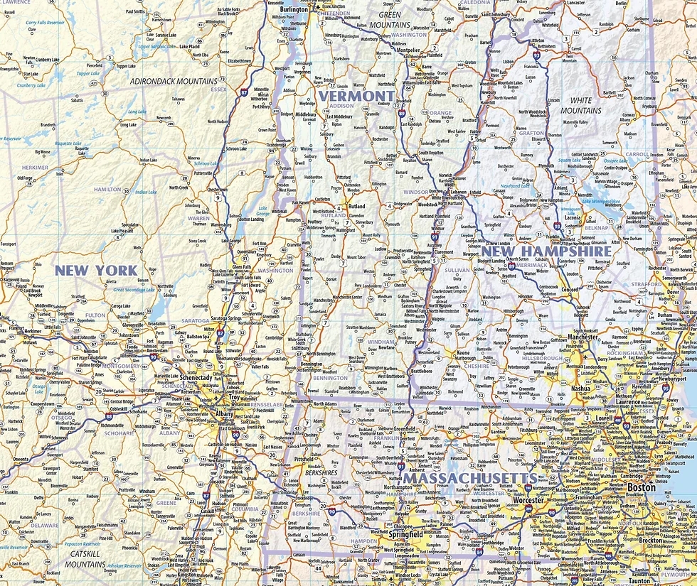 Northeast US Laminated Wall Map Topographics