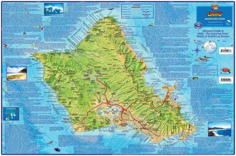 Oahu Hawaii Adventure Map Franko Maps Laminated Poster Franko Maps Ltd 9781601901569 Amazon Books