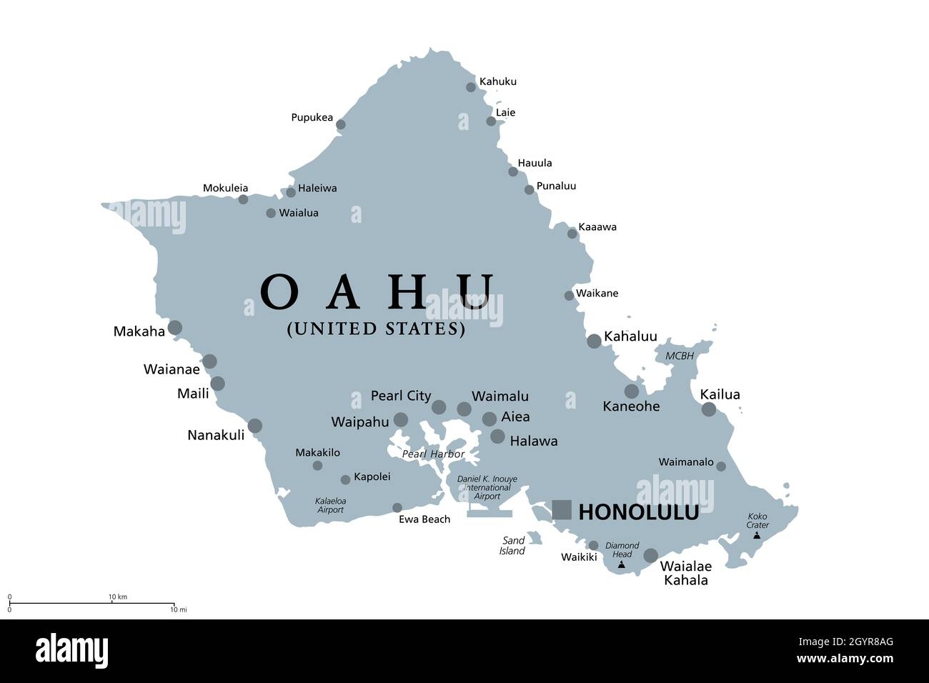 Oahu Hawaii Map Hi res Stock Photography And Images Alamy