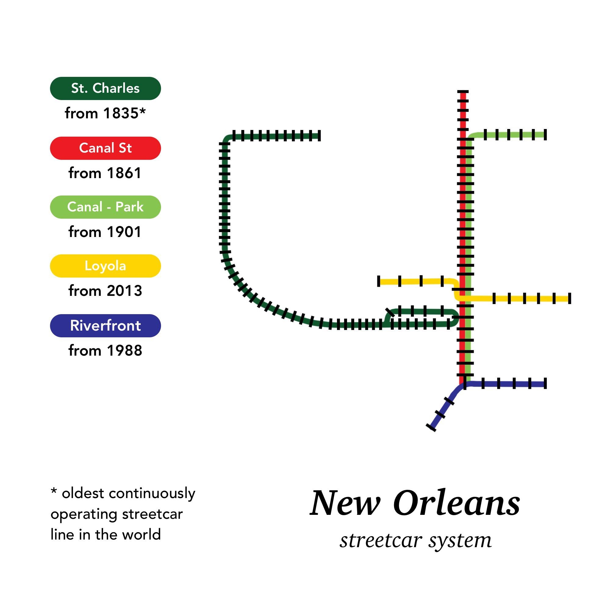 Printable New Orleans Streetcar Map