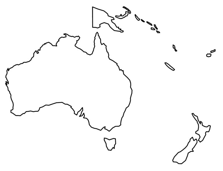 Oceania Blank Map And Country Outlines GIS Geography