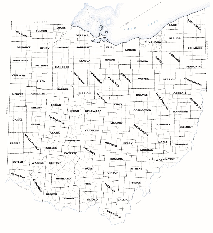 Printable Ohio County Map
