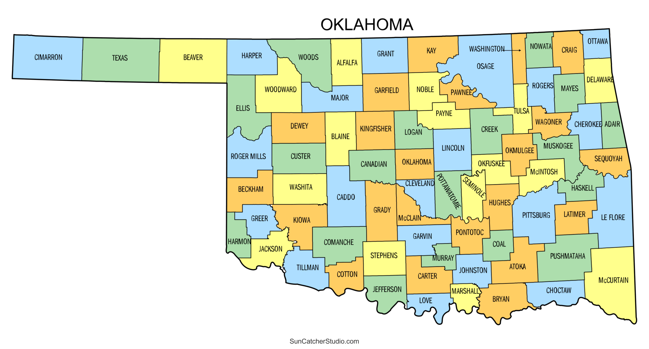 Oklahoma County Map Printable State Map With County Lines Free Printables Monograms Design Tools Patterns U0026 DIY Projects