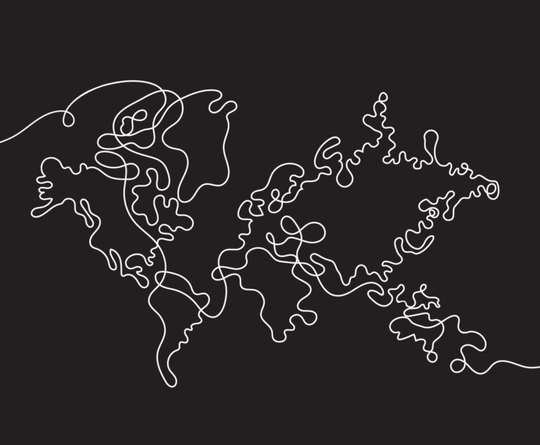 One Stroke World Map FreeVectors