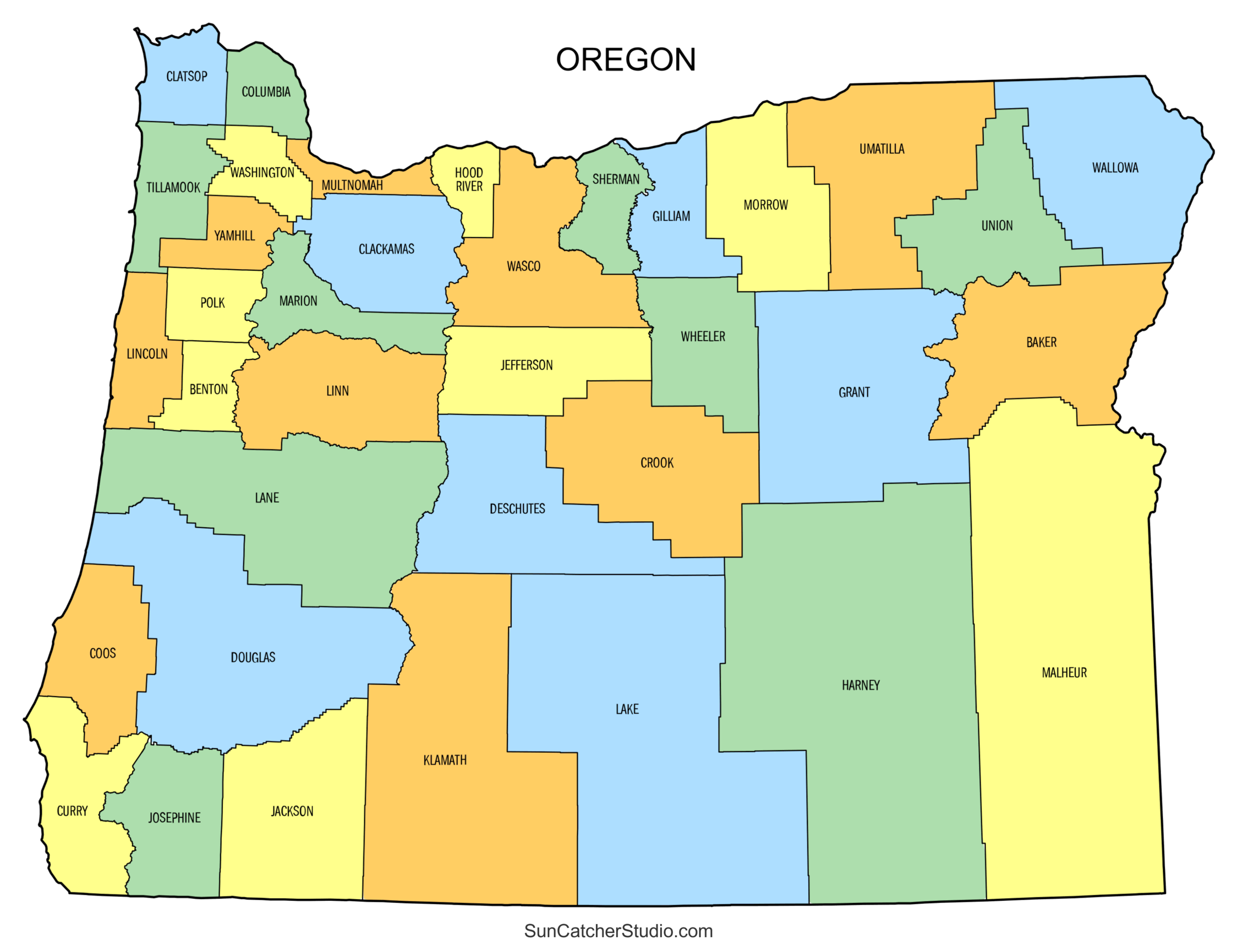 Oregon County Map Printable State Map With County Lines Free Printables Monograms Design Tools Patterns U0026 DIY Projects