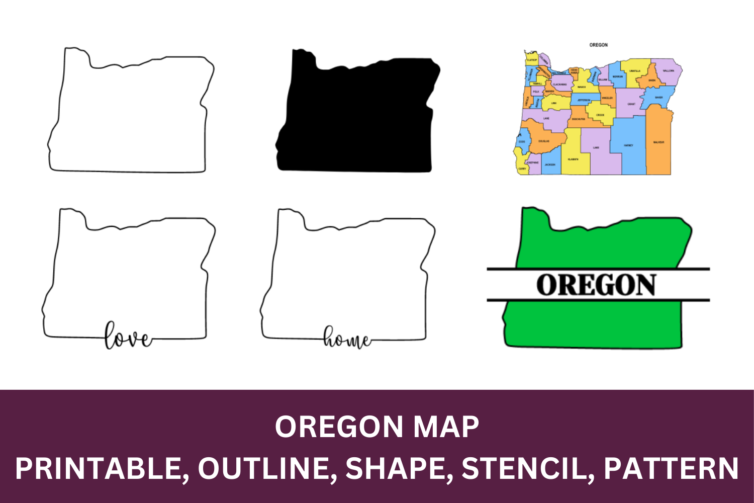 Oregon Map Outline Printable State Shape Stencil Pattern Outline Printable State Shape Stencil Pattern