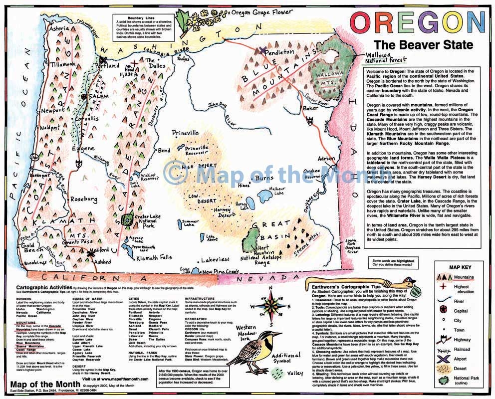 Printable Map Of Oregon