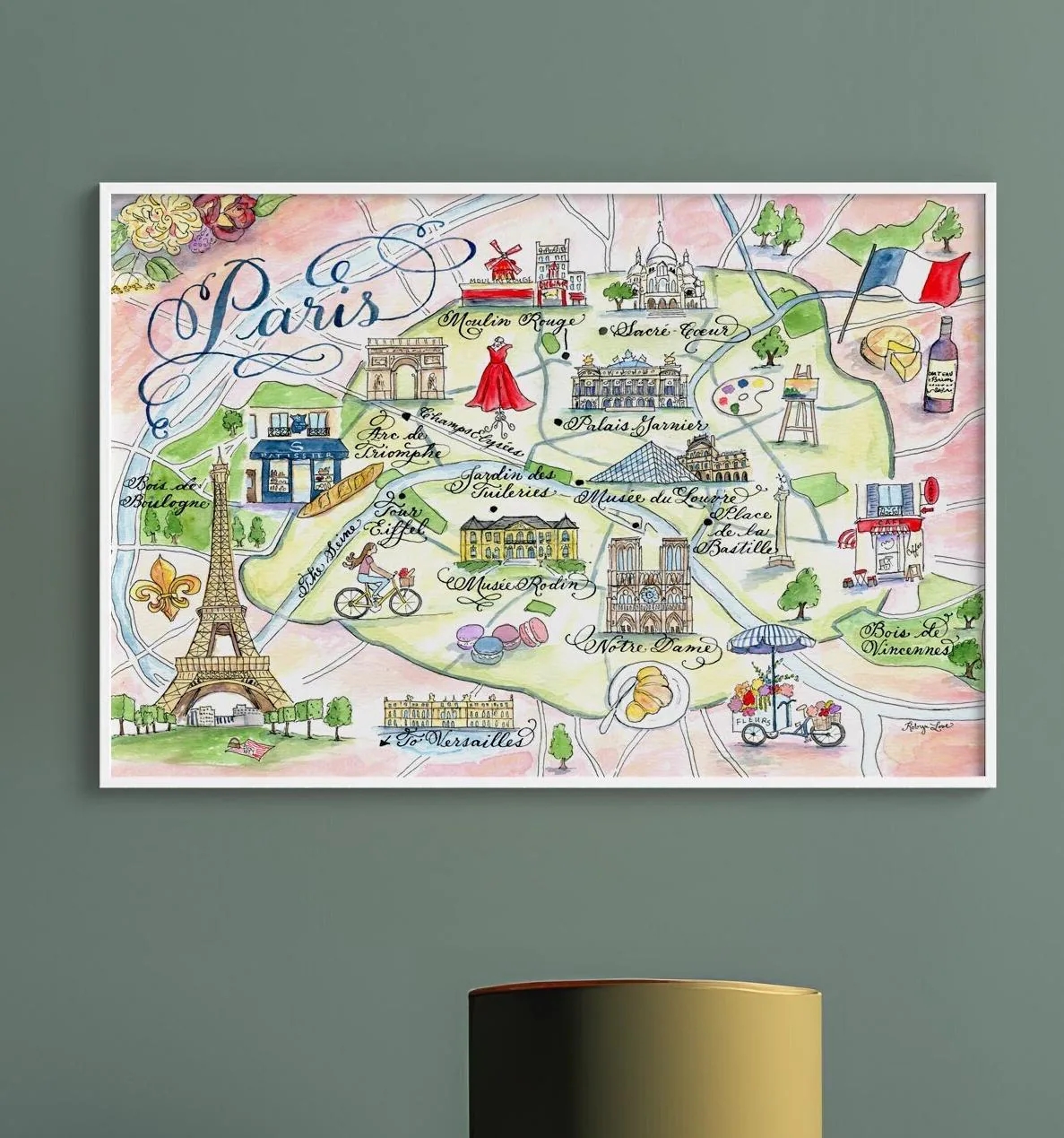 Paris Tourist Map Etsy