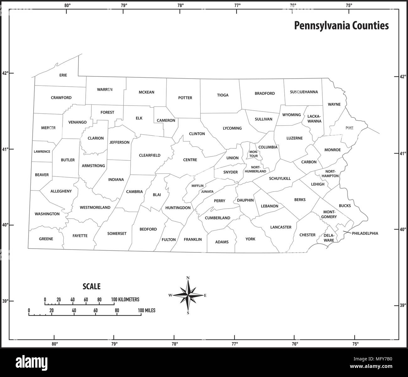 Pennsylvania Map District Hi res Stock Photography And Images Alamy