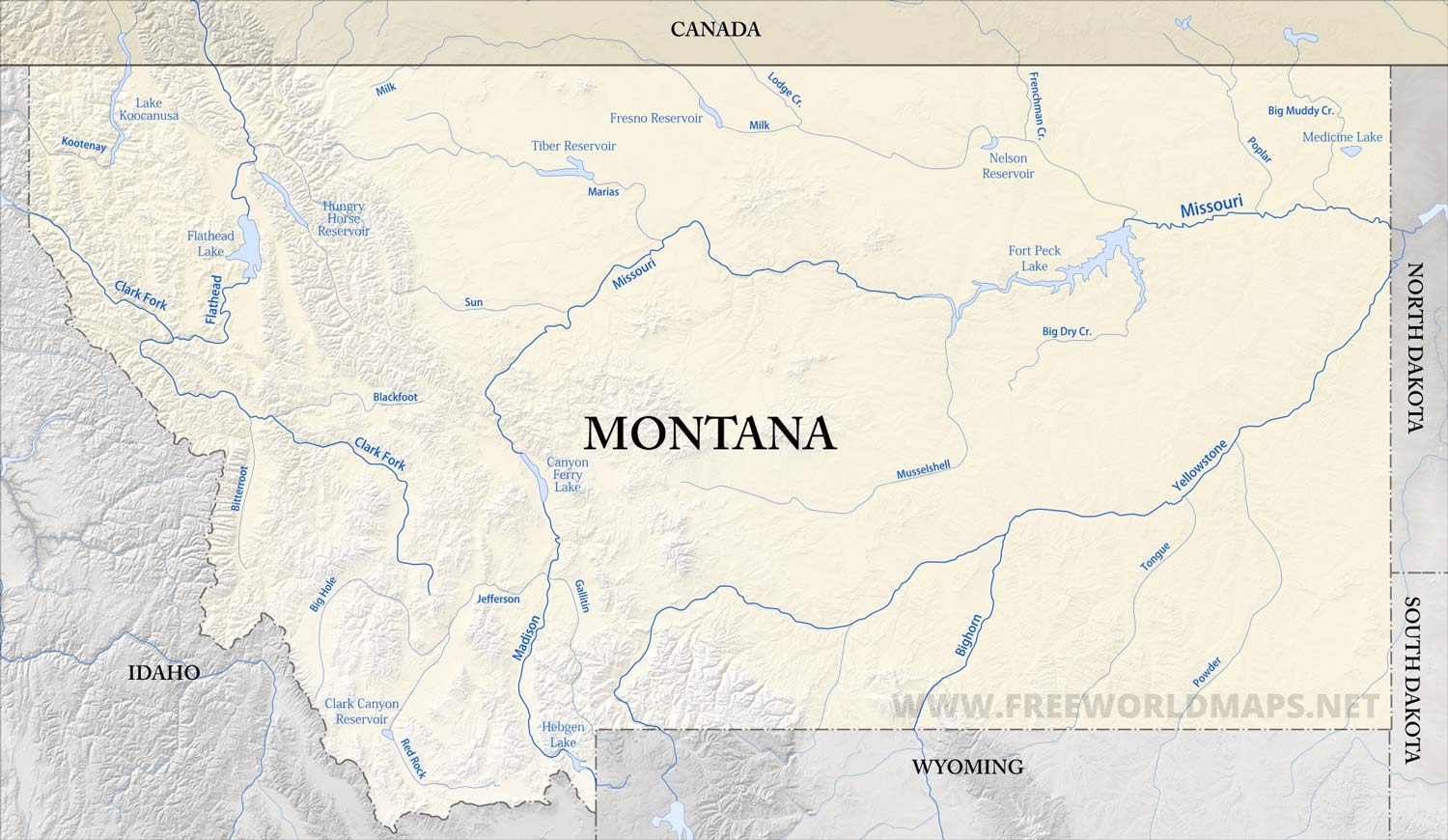 Printable Montana Map