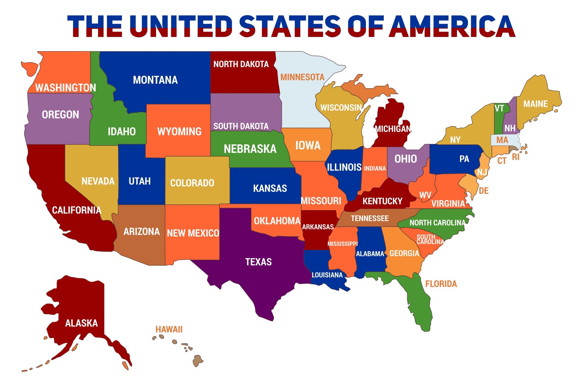 Picture Of The Map Of The United States Us Map States Color In Us Worksheets Library