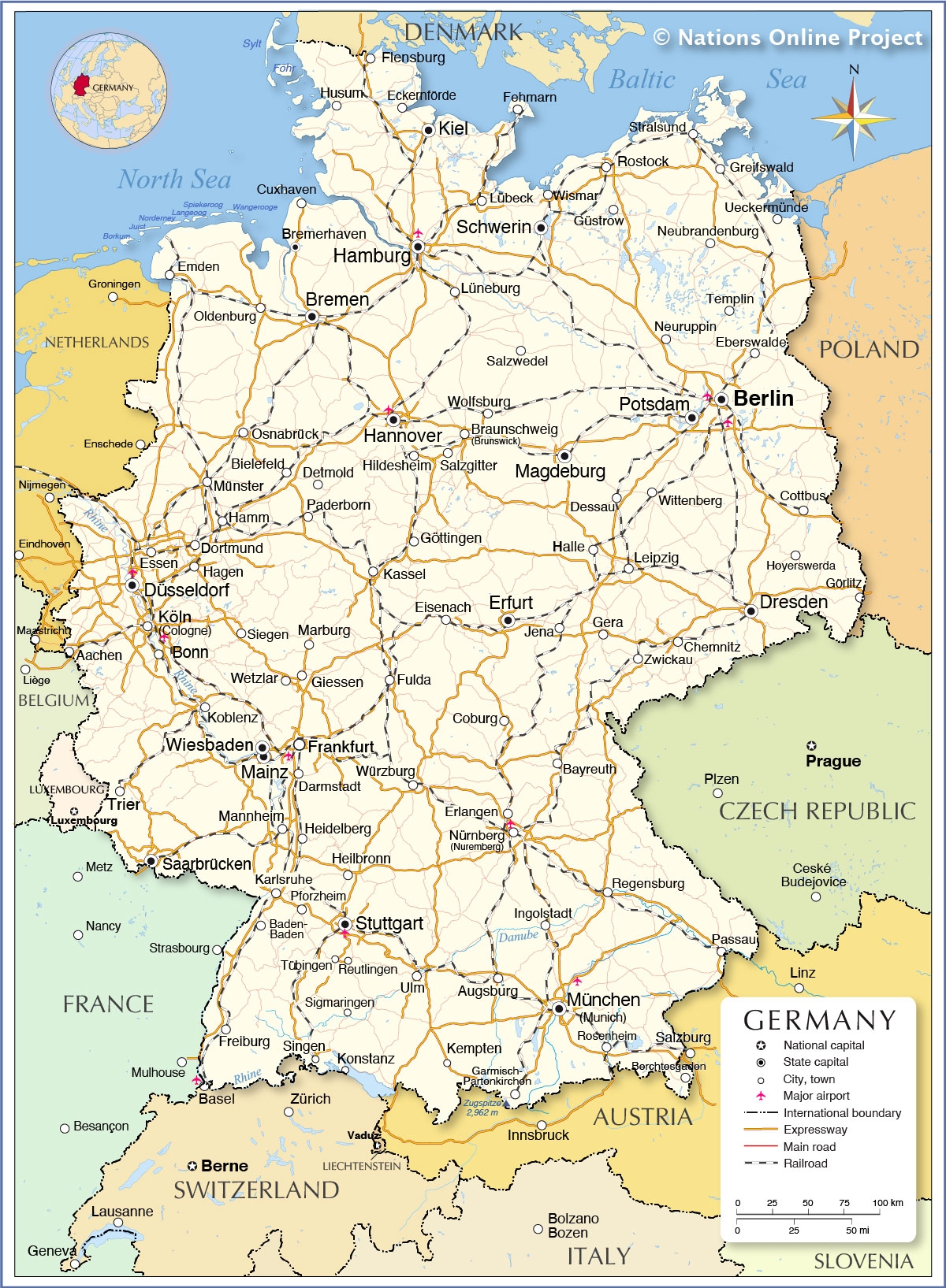 Printable Map Of Germany