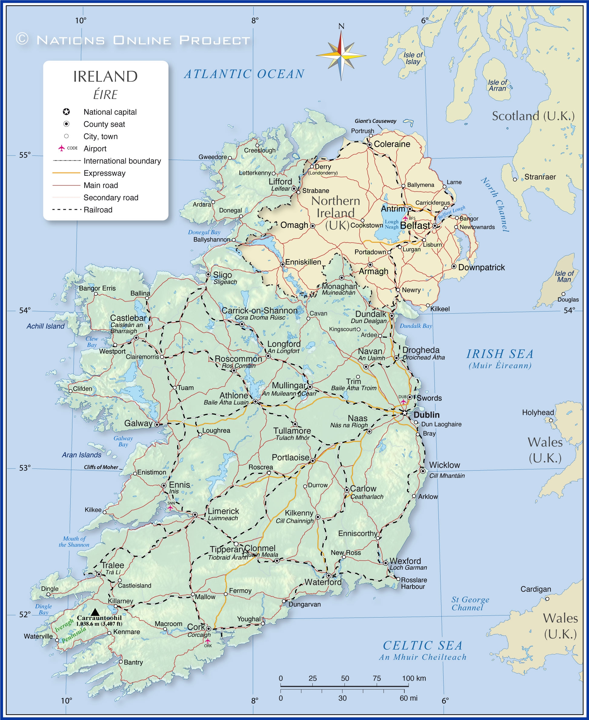 Political Map Of Ireland Nations Online Project Worksheets Library