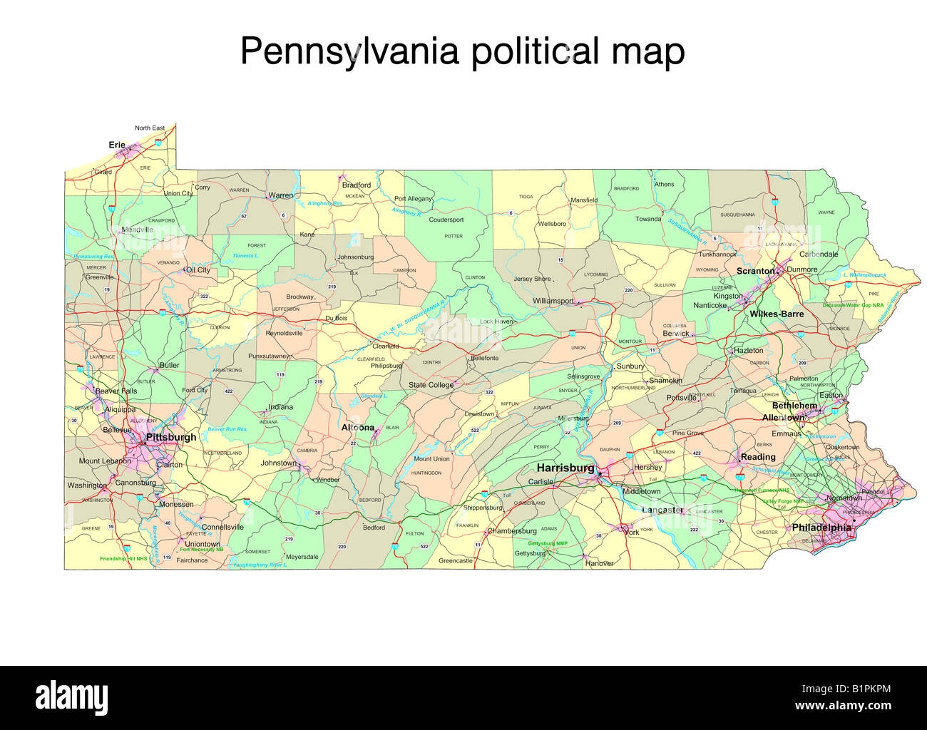 Map Of Pennsylvania Printable