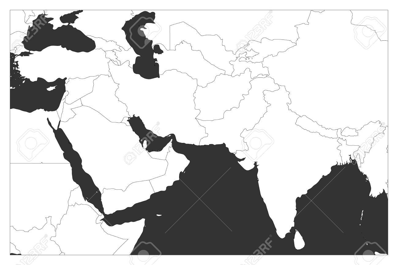 Political Map Of South Asia And Middle East Countries Simple Flat Vector Outline Map Royalty Free SVG Cliparts Vectors And Stock Illustration Image 95586172 
