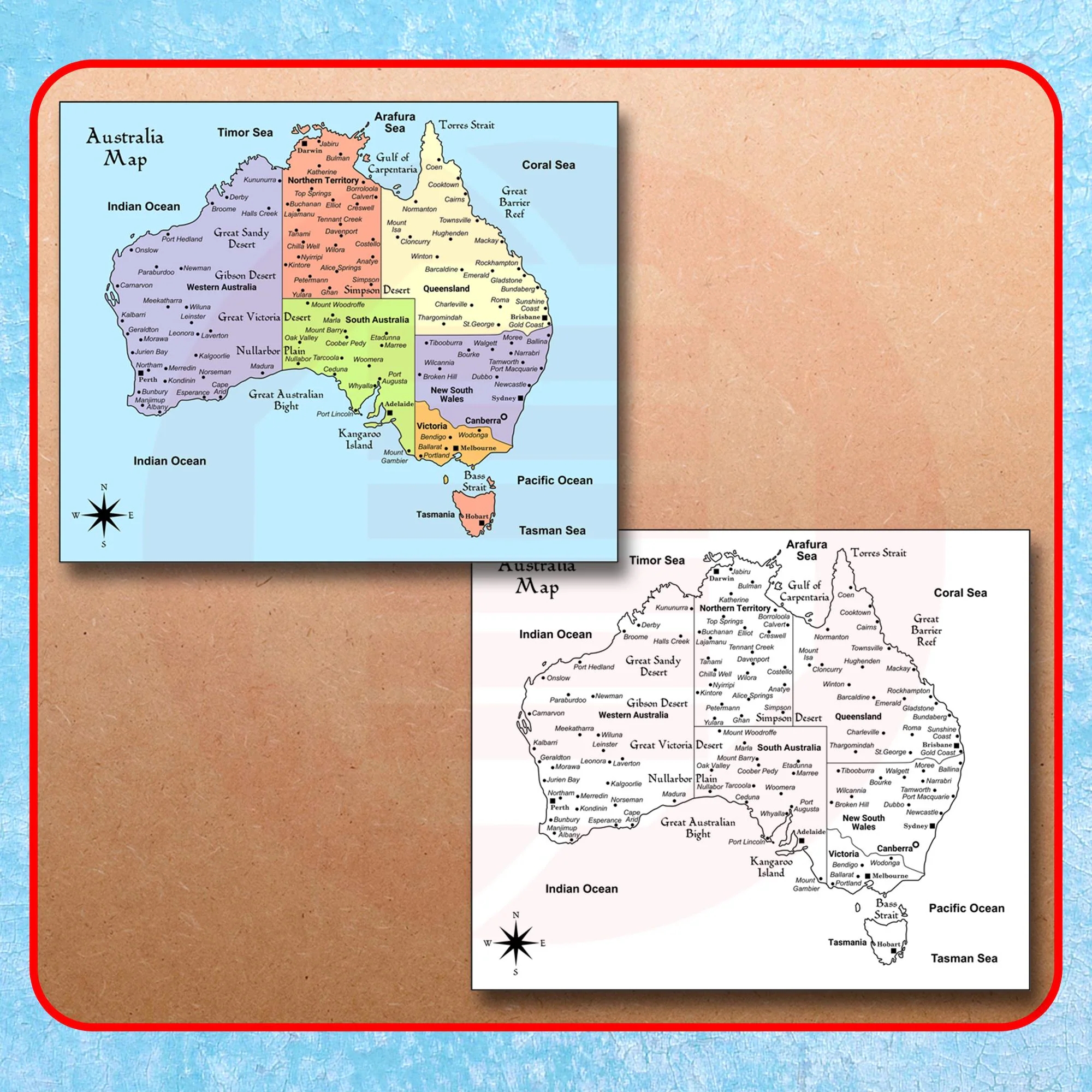 Printable Australia Political Map Australia Travel Map Plans 