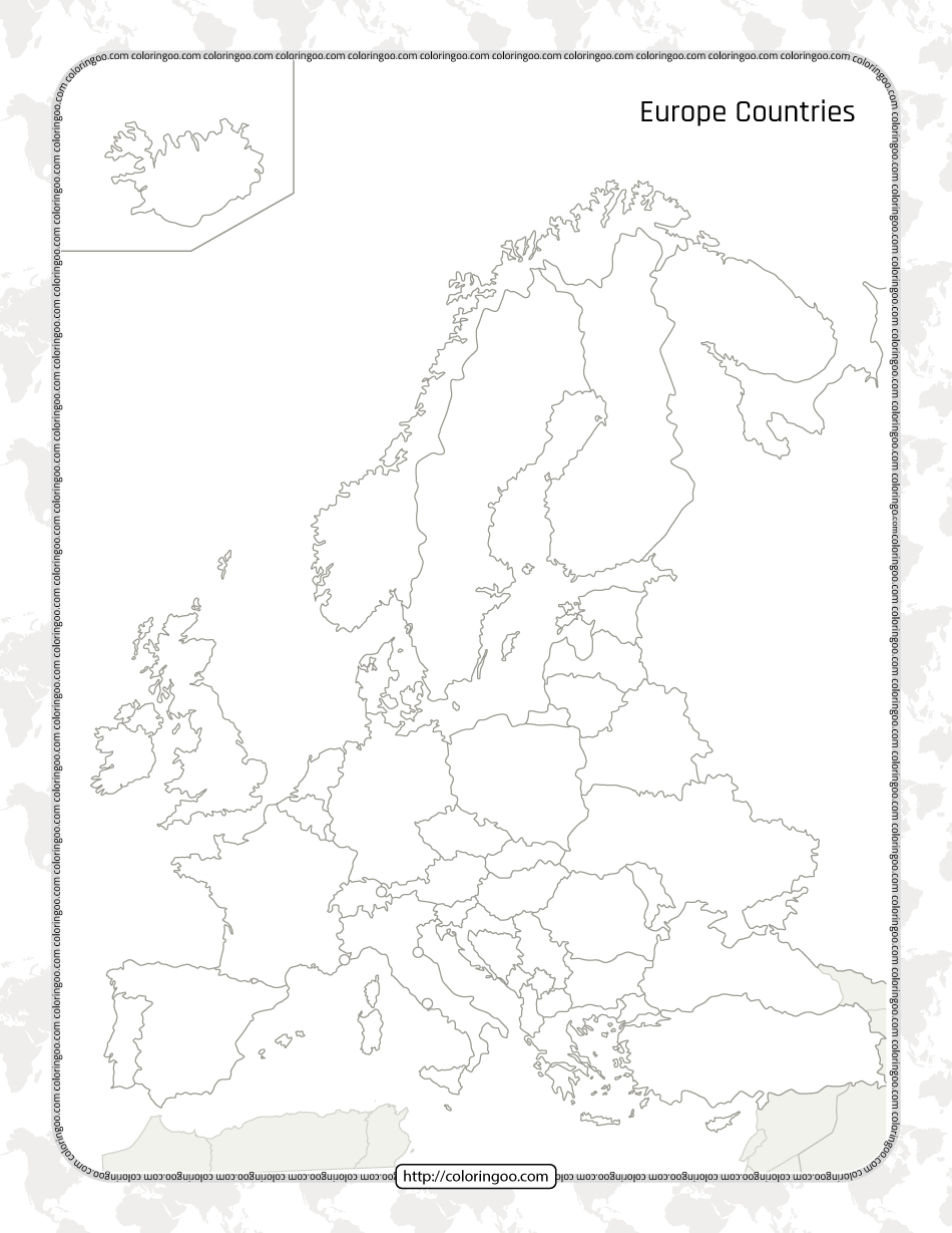 Europe Map Blank Printable