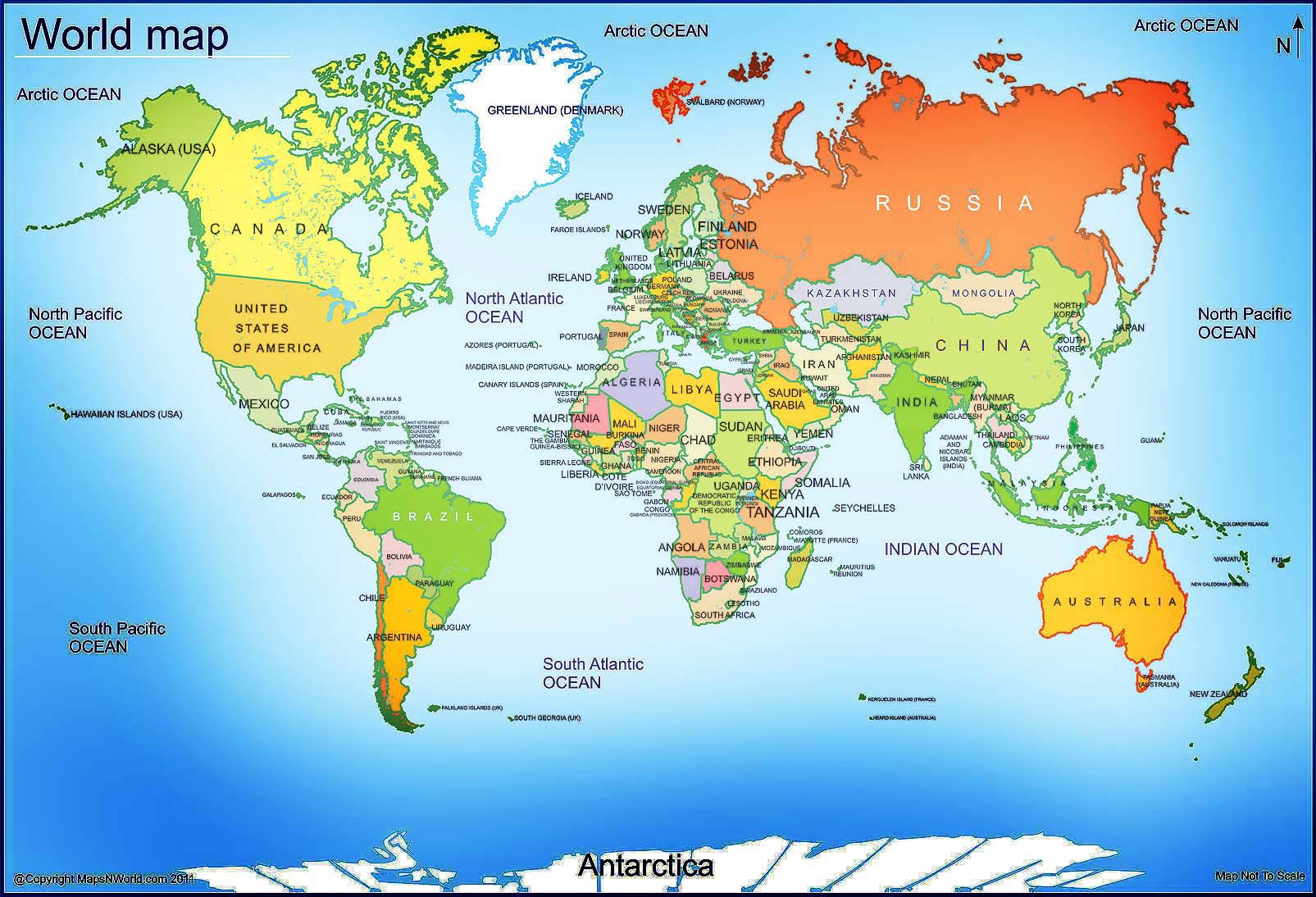 Printable Blank World Map With Countries U0026 Capitals PDF 
