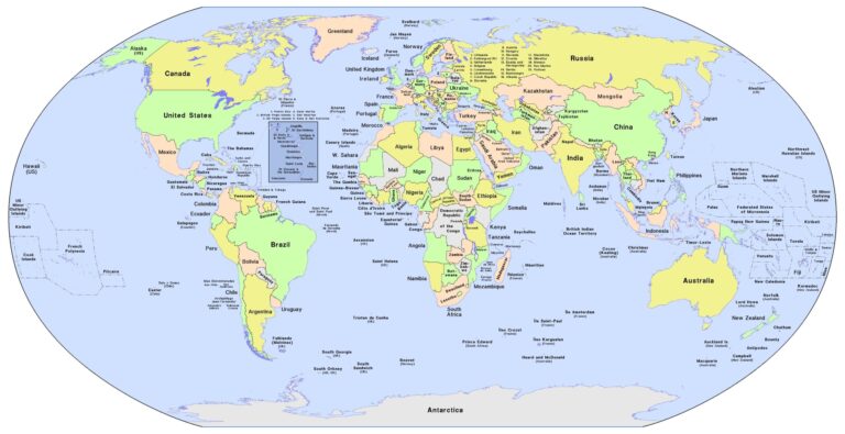 Printable Blank World Map With Countries U0026 Capitals PDF 