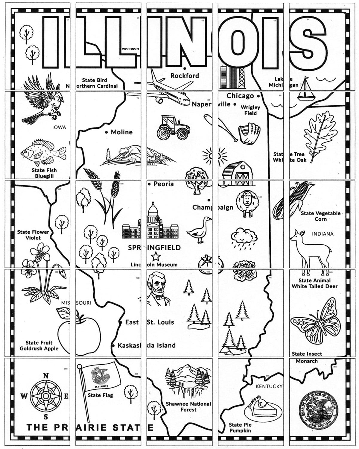 Printable Map Of Illinois For Kids With Landmarks To Color Art Projects For Kids Printable Map Of Illinois For Kids With Landmarks To Color Art Projects For Kids