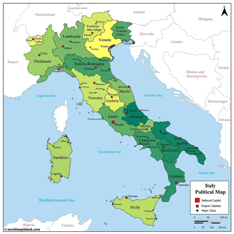 Printable Map Of Italy Regions Of Italy Map PDF 